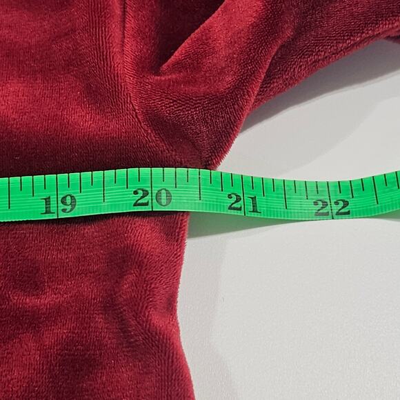 Lauren Conrad Red Velvet / Velour Crop Sweatshirt Size S Fairy Grunge - Picture 6 of 7